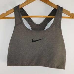 NIKE Athletic Sports Bra Swoosh Logo Gym Workout Dri-Fit Exercise Yoga Pilates L